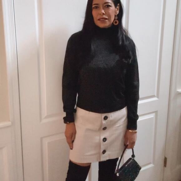 Burberry cream color mini skirt button down size 6 - Picture 4 of 12